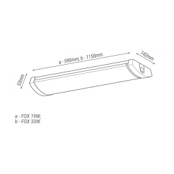 FOX OPRAWA NATYNKOWA LINIOWA LED BIAŁY 33W 840 NW 4000K 4600LM 1150MM IP30 PC STAL