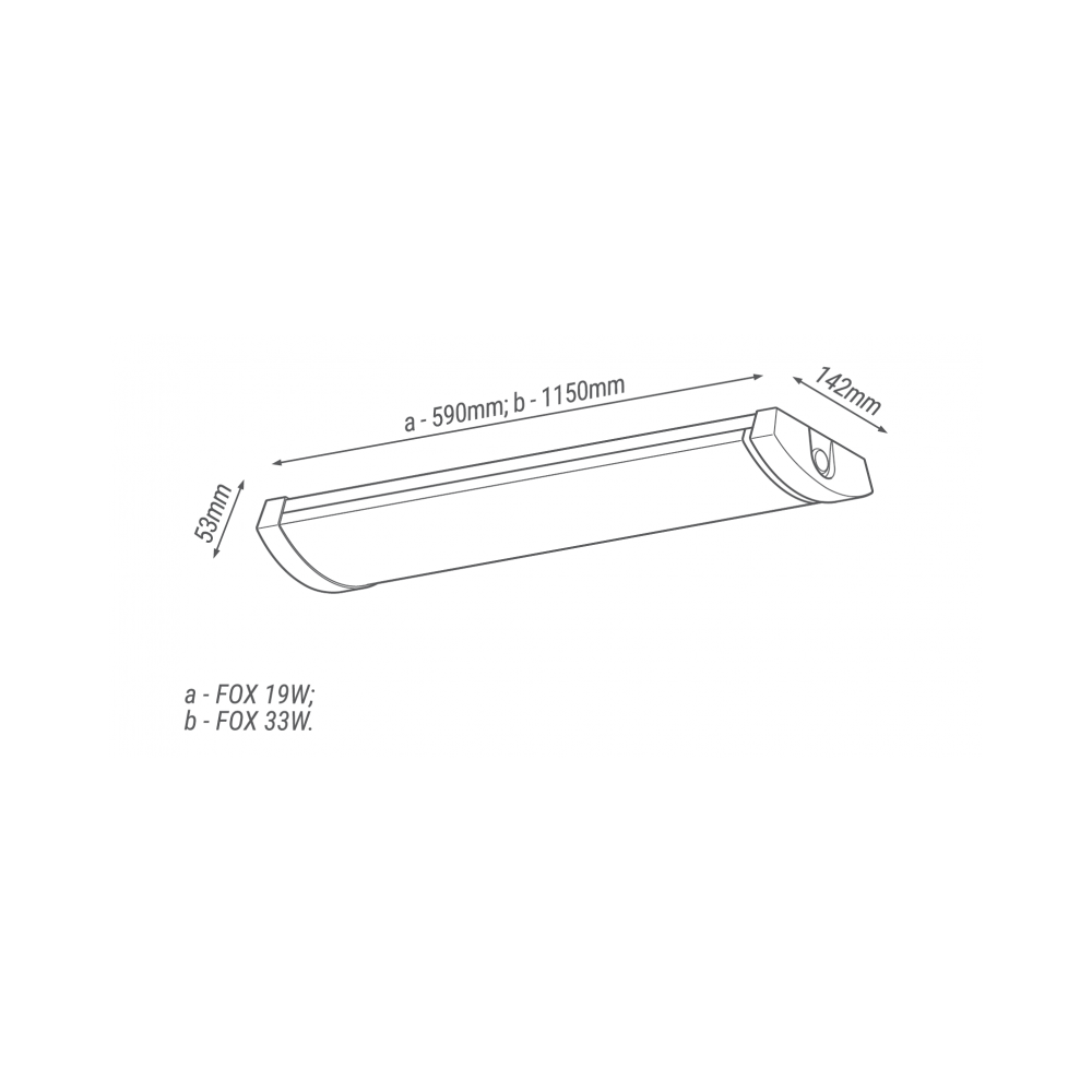 FOX OPRAWA NATYNKOWA LINIOWA LED BIAŁY 33W 840 NW 4000K 4600LM 1150MM IP30 PC STAL