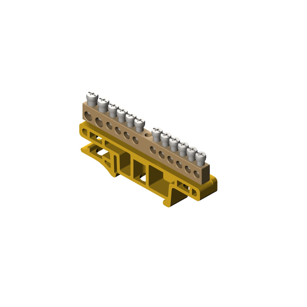 LZ-12/N LISTWA ZACISKOWA 12-TOROWA ZIELONA NA TH35