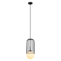 MATTY CZARNY/ BIAŁY OPRAWA WISZĄCA 1X E27/ 40W IP20 STAL/ SZKŁO