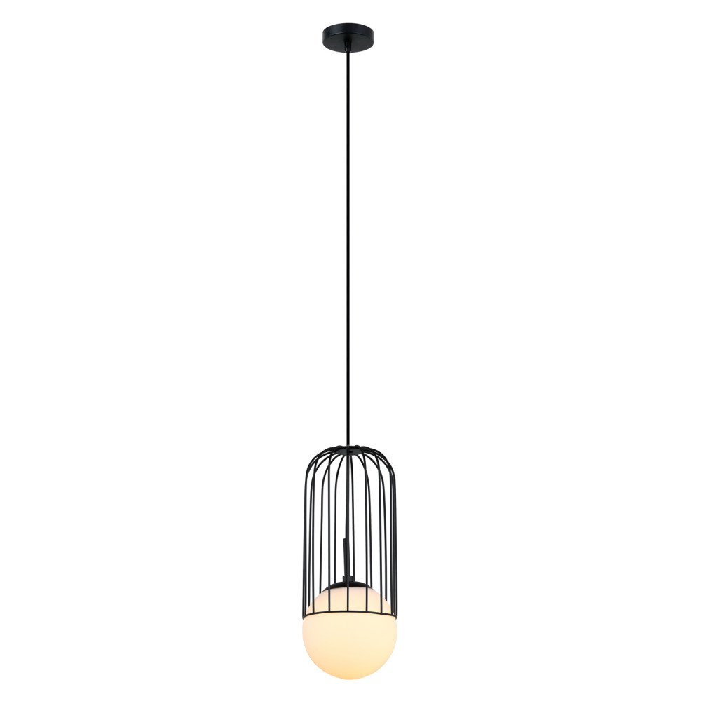 MATTY CZARNY/ BIAŁY OPRAWA WISZĄCA 1X E27/ 40W IP20 STAL/ SZKŁO