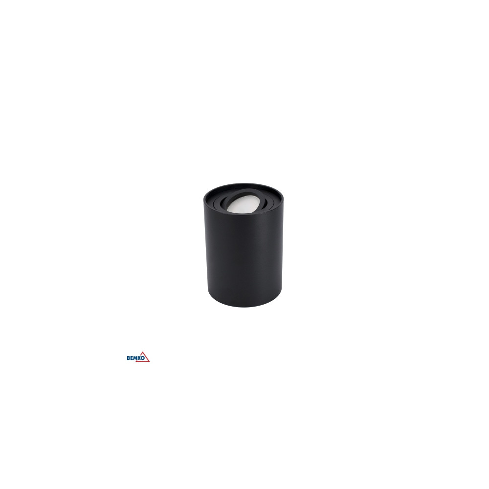 ORTAL CZARNY OPRAWA SUFITOWA REGULOWANA OKRĄGŁA TUBA NT 1X GU10/ 50W IP20 IK08 FI96 ALUMINIUM