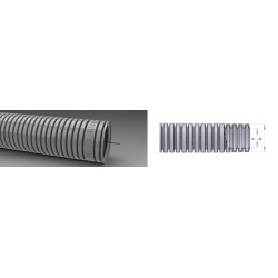 RKGL 50-25 SZARY RURA KARBOWANA PESZEL PCV-U FI50/42 Z PILOTEM 320N/5CM