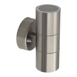 DARSA EL-235T-UP INOX OPRAWA ŚCIENNA KINKIET ELEWACYJNY 2X GU10/ 35W IP44 STAL/ SZKŁO