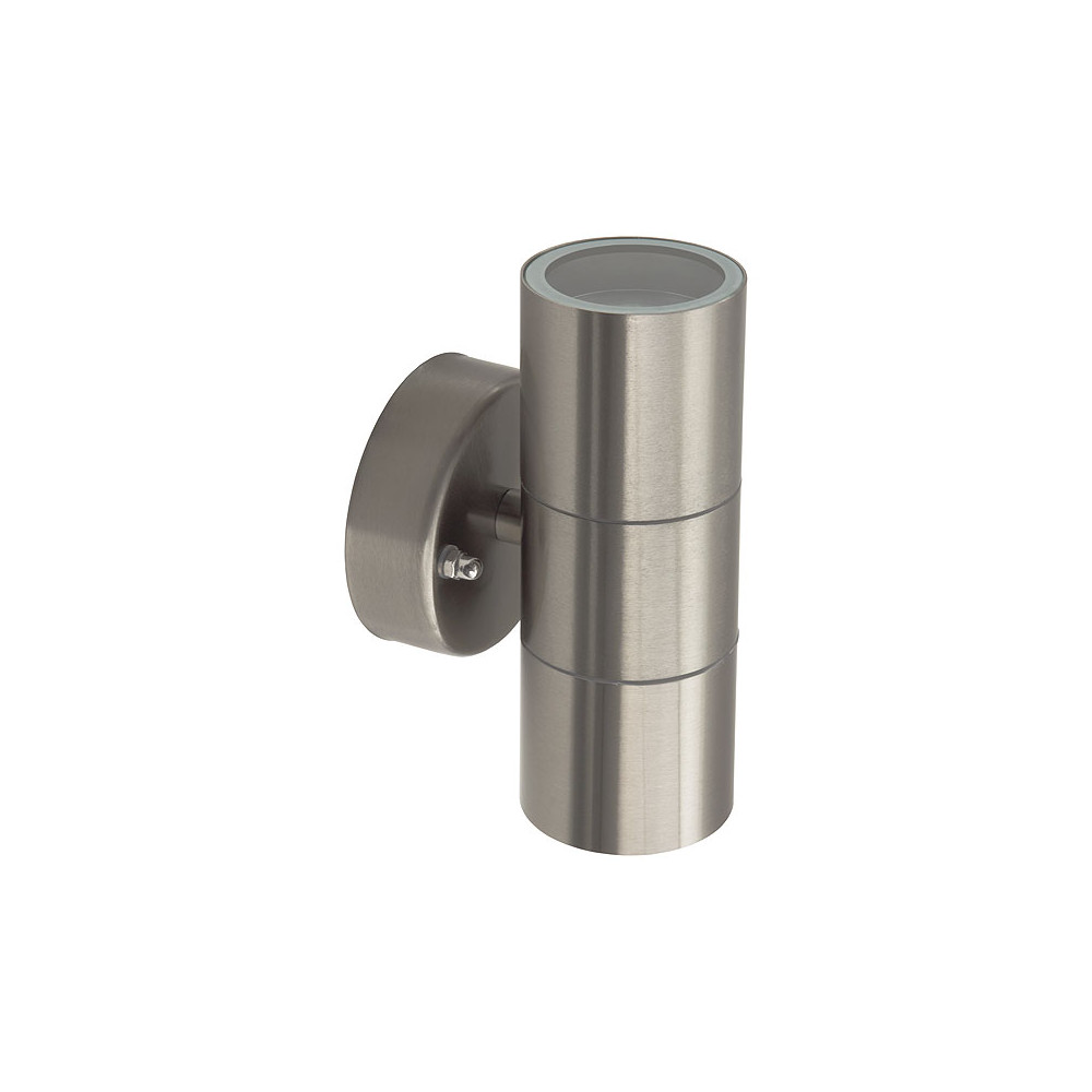 DARSA EL-235T-UP INOX OPRAWA ŚCIENNA KINKIET ELEWACYJNY 2X GU10/ 35W IP44 STAL/ SZKŁO