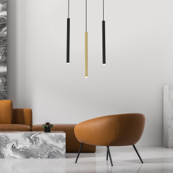 MONZA CZARNY/ ZŁOTY OPRAWA WISZĄCA 3X G9/ 8W IP20 METAL/ TWORZYWO