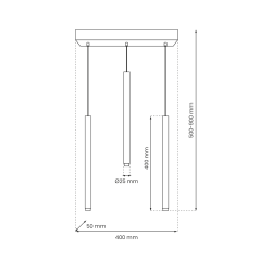 MONZA CZARNY/ ZŁOTY OPRAWA WISZĄCA 3X G9/ 8W IP20 METAL/ TWORZYWO