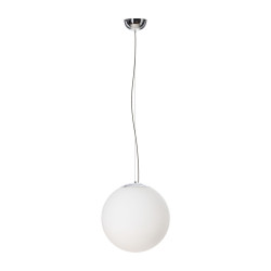 WHITE BALL 30 BIAŁY/ CHROM OPRAWA WISZĄCA 1X E27/ 40W IP20 SZKŁO/ ALUMINIUM