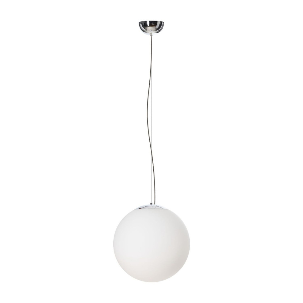 WHITE BALL 30 BIAŁY/ CHROM OPRAWA WISZĄCA 1X E27/ 40W IP20 SZKŁO/ ALUMINIUM