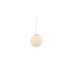 WHITE BALL 30 BIAŁY/ CHROM OPRAWA WISZĄCA 1X E27/ 40W IP20 SZKŁO/ ALUMINIUM