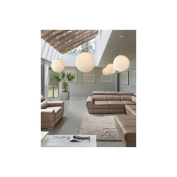 WHITE BALL 30 BIAŁY/ CHROM OPRAWA WISZĄCA 1X E27/ 40W IP20 SZKŁO/ ALUMINIUM
