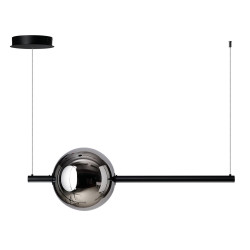 SANDRA CZARNY/ CHROM OPRAWA WISZĄCA LED 36W WW 3000K 3600LM IP20 ALUMINIUM/ SZKŁO