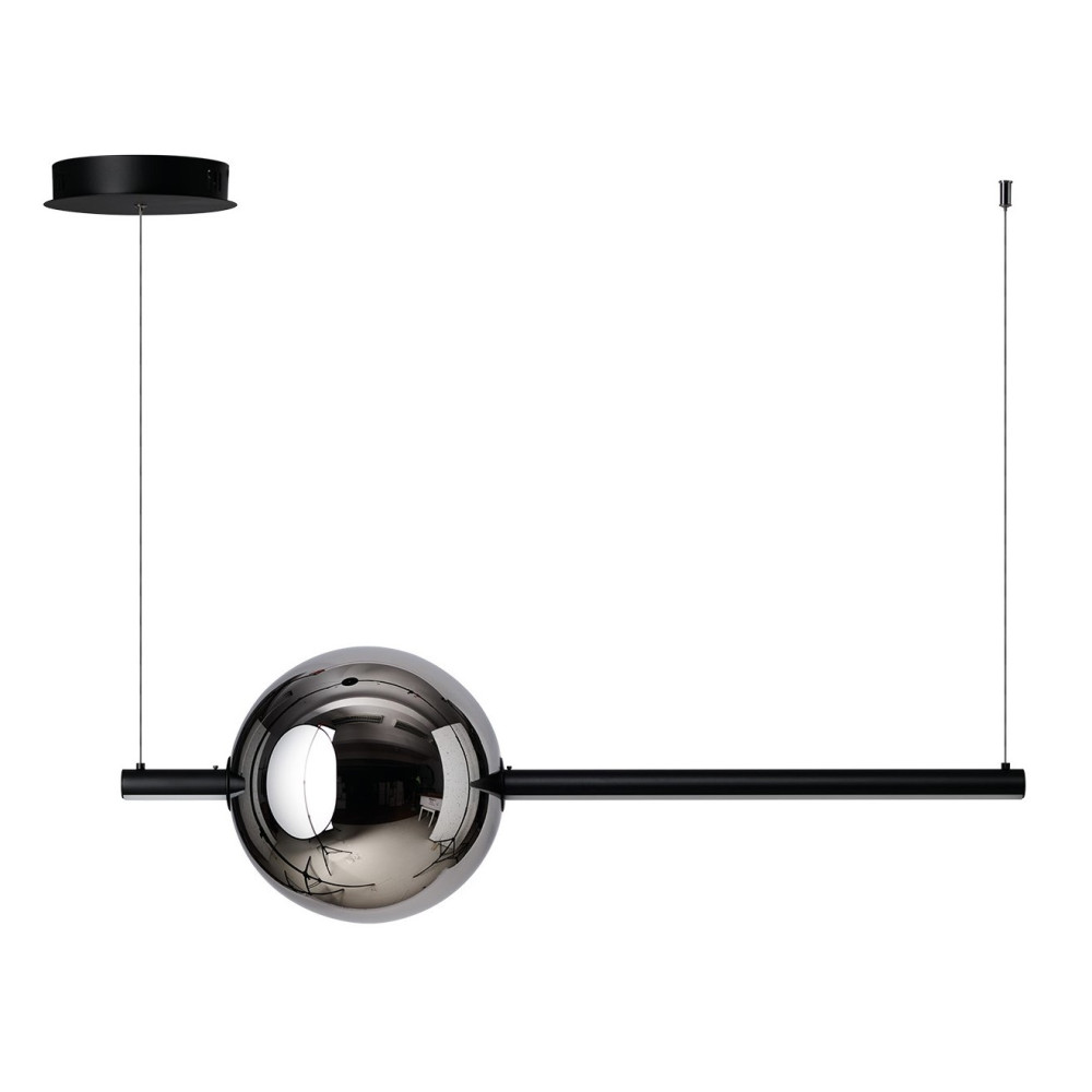 SANDRA CZARNY/ CHROM OPRAWA WISZĄCA LED 36W WW 3000K 3600LM IP20 ALUMINIUM/ SZKŁO