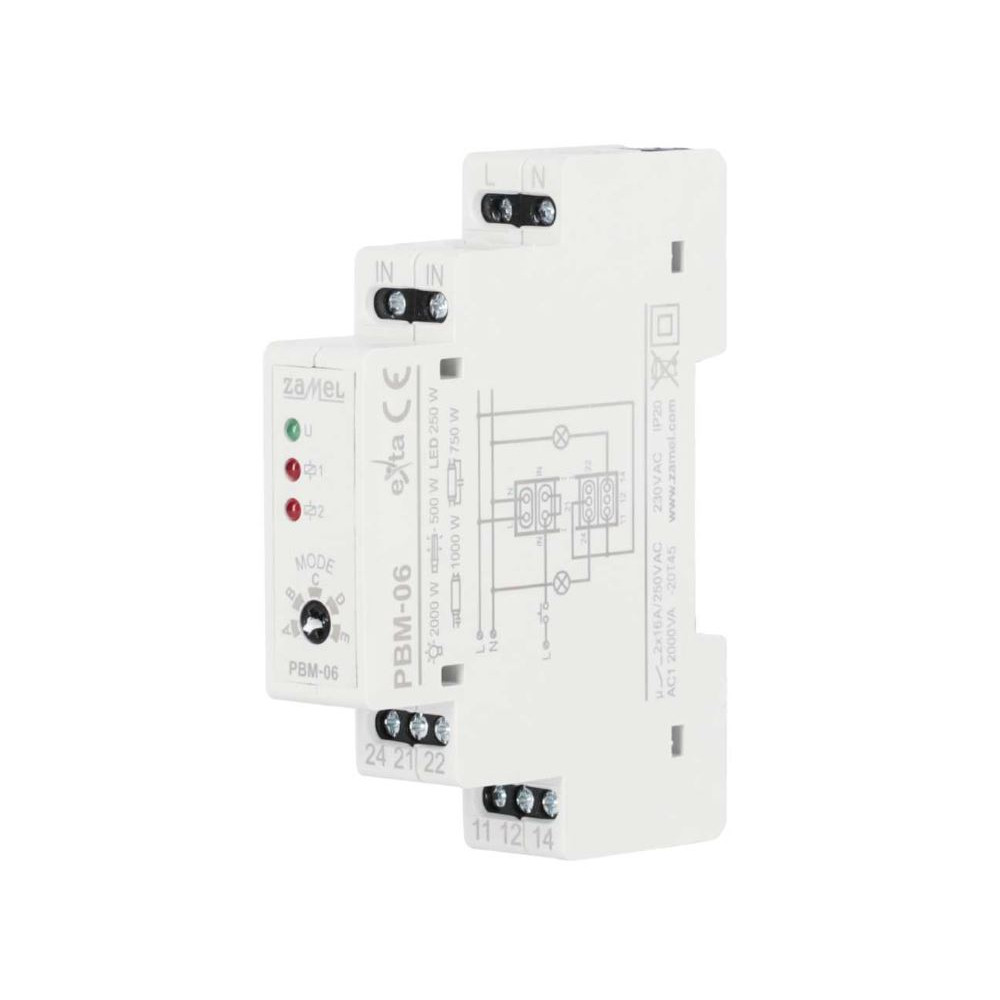 PBM-06 PRZEKAŹNIK IMPULSOWY BISTABILNY SEKWENCYJNY 16A 1M 230V AC IP20 EXTA