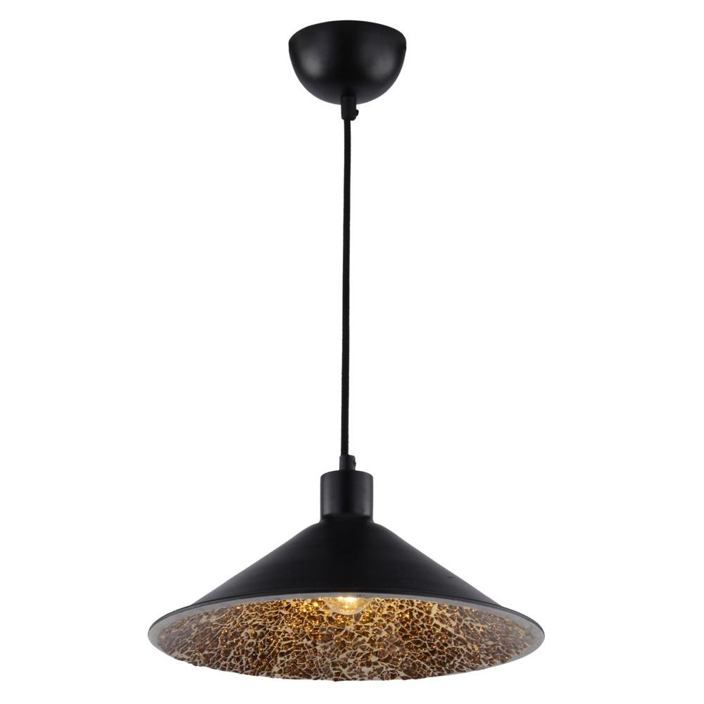 SCRIMI CZARNY/ ZŁOTY OPRAWA WISZĄCA 1X E27/ 60W IP20 METAL