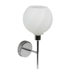 RAUL CHROM/ BIAŁY OPRAWA ŚCIENNA KINKIET NT 1X E14/ 40W IP20 METAL/ SZKŁO