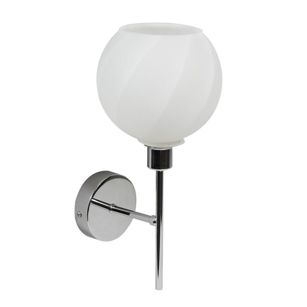 RAUL CHROM/ BIAŁY OPRAWA ŚCIENNA KINKIET NT 1X E14/ 40W IP20 METAL/ SZKŁO