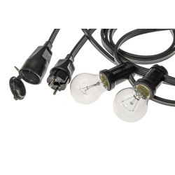 GIRLANDA PROFESJONALNA CZARNY 10X E27/ 40W IP44 10M + GNIAZDO EKO1595