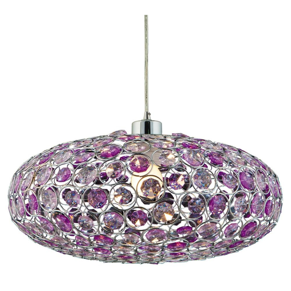 CRISTY LAMPA WISZĄCA 38 1X60W E27 FIOLET + LINKA 85-10523