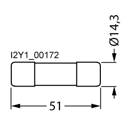 14X51 AR 50A WKŁADKA TOPIKOWA CYLINDRYCZNA SZYBKA 690V AC / 800V DC C