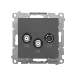 SIMON 55 MODUŁ GRAFIT MAT GNIAZDO 2XSAT-RTV 2X 5 MHZ÷2,4 GHZ