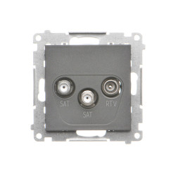 SIMON 55 MODUŁ GRAFIT MAT GNIAZDO 2XSAT-RTV 2X 5 MHZ÷2,4 GHZ