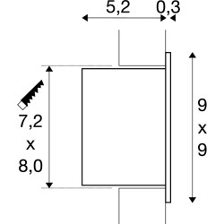 FRAME SZARY OPRAWA ŚCIENNA SCHODOWA PT LED 3.1W WW 2700K 100LM IP20 ALUMINIUM