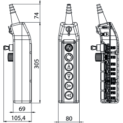 PKS-6\W03 KASETA STEROWNICZA SUWNICOWA SAA-1NO+B-1NC+4X(1NO+1NO/2)