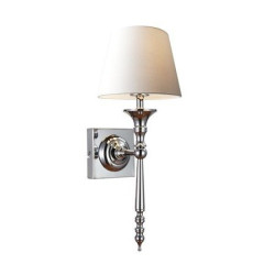 CLOE BIAŁY/ SREBRNY OPRAWA ŚCIENNA KINKIET 1X E14/ 40W IP20 METAL/ TKANINA