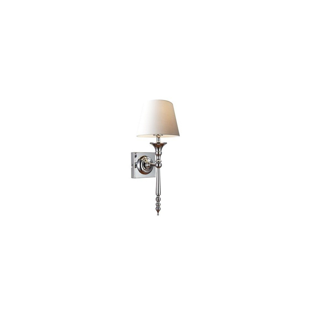 CLOE BIAŁY/ SREBRNY OPRAWA ŚCIENNA KINKIET 1X E14/ 40W IP20 METAL/ TKANINA