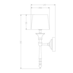 CLOE BIAŁY/ SREBRNY OPRAWA ŚCIENNA KINKIET 1X E14/ 40W IP20 METAL/ TKANINA