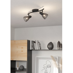 CAROVIGNO CZARNY OPRAWA SUFITOWA SPOT NT 2X E14/ 40W IP20 STAL