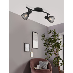 CAROVIGNO CZARNY OPRAWA SUFITOWA SPOT NT 2X E14/ 40W IP20 STAL