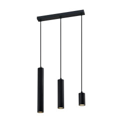 TUBO CZARNY OPRAWA WISZĄCA 3X GU10/ 25W IP20 METAL