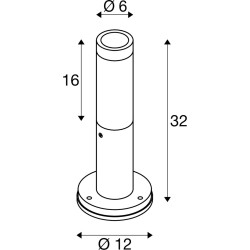 S-TUBE 32 CZARNY OPRAWA WOLNO STOJĄCA 1X GU10/ 10W IP65 ALUMINIUM