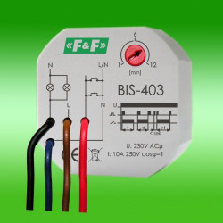 BIS-403 PRZEKAŹNIK IMPULSOWY BISTABILNY DOPUSZKOWY 10A 230V AC Z CZASÓWKĄ