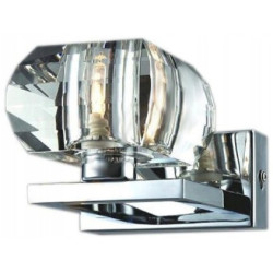 RUBIC 1 CHROM/ PRZEZROCZYSTY OPRAWA ŚCIENNA KINKIET 1X G9/ 40W IP20 METAL/ SZKŁO