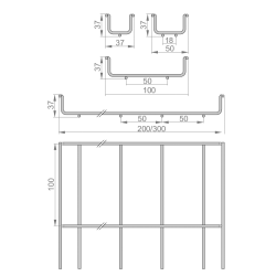 KDSZ200H60/3 KORYTKO SIATKOWE 200H60 3M 3.8 MM Z ŁĄCZNIKIEM ZATRZASKOWYM ZGRZEWANYM