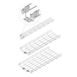 KDSZ200H60/3 KORYTKO SIATKOWE 200H60 3M 3.8 MM Z ŁĄCZNIKIEM ZATRZASKOWYM ZGRZEWANYM