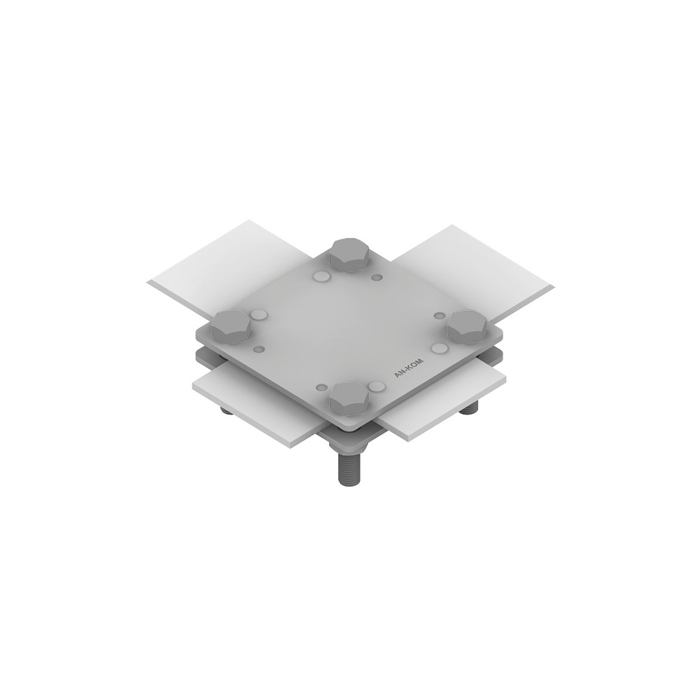 AN-03C/OG/ ZŁĄCZE KRZYŻOWE 2 PŁYTKI - 4X M8 B DO 50MM OCYNKOWANE OGNIOWO