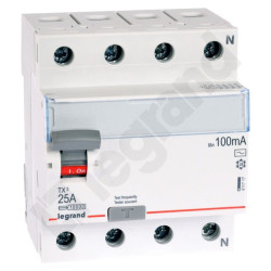 P304 TX3 25A/ 100MA/AC WYŁĄCZNIK RÓŻNICOWY 25A 4P 4M 100MA AC 10KA