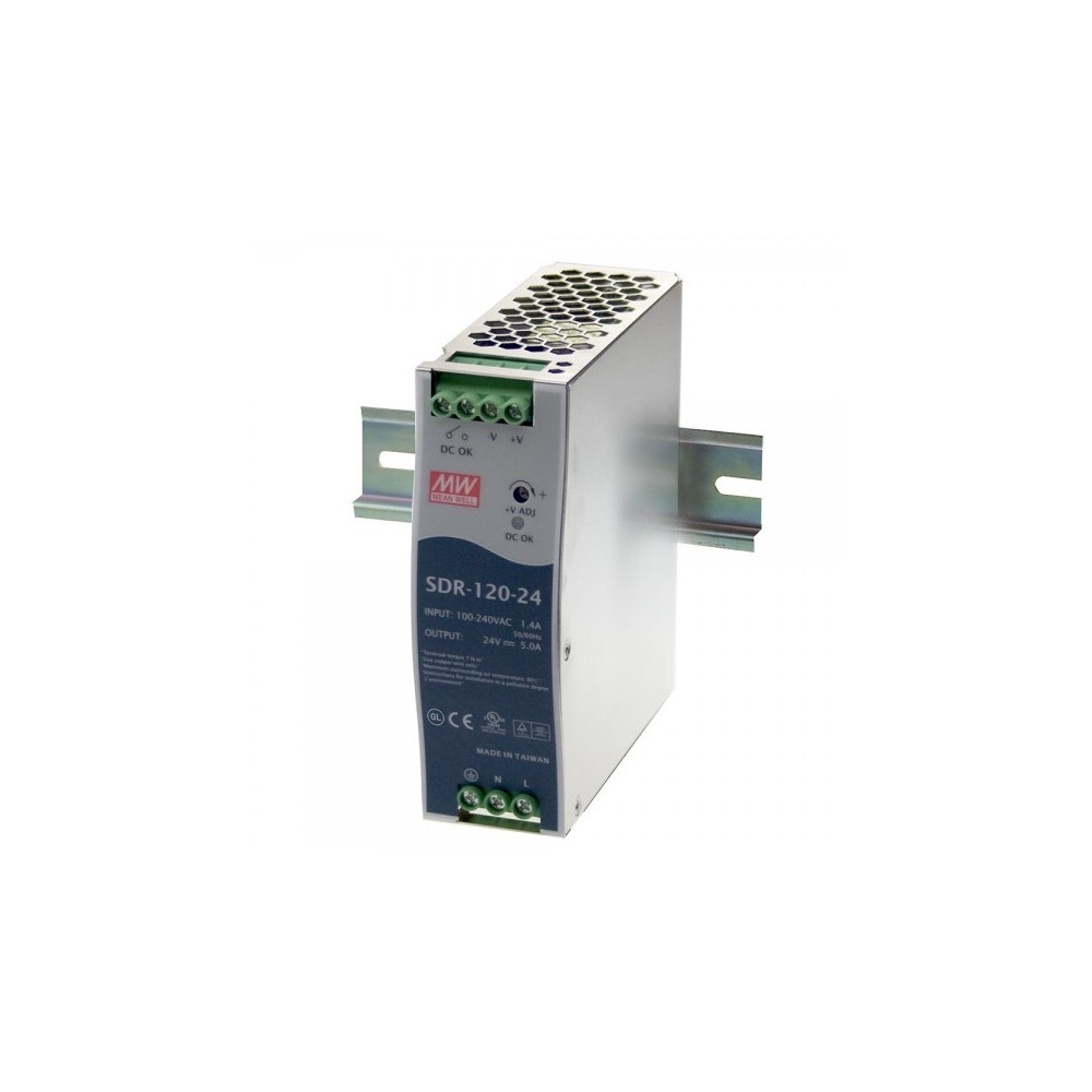 SDR ZASILACZ NA SZYNĘ DIN 120W 5.0A 88-264V AC - 124-370V DC / 24V DC