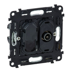 VALENA LIFE/ALLURE MECHANIZM GNIAZDO MĘSKIE TV + RJ45 KAT. 6 UTP