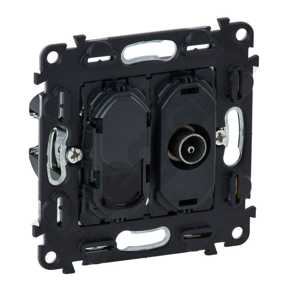 VALENA LIFE/ALLURE MECHANIZM GNIAZDO MĘSKIE TV + RJ45 KAT. 6 UTP