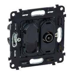 VALENA LIFE/ALLURE MECHANIZM GNIAZDO MĘSKIE TV + RJ45 KAT. 6 UTP