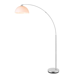 GIO BIAŁY/ CHROM OPRAWA PODŁOGOWA 1X E27/ 60W IP20 METAL/ AKRYL