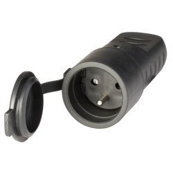 GNIAZDO GUMOWE Z KLAPKĄ 230V,16A IP44 2P+E WGP