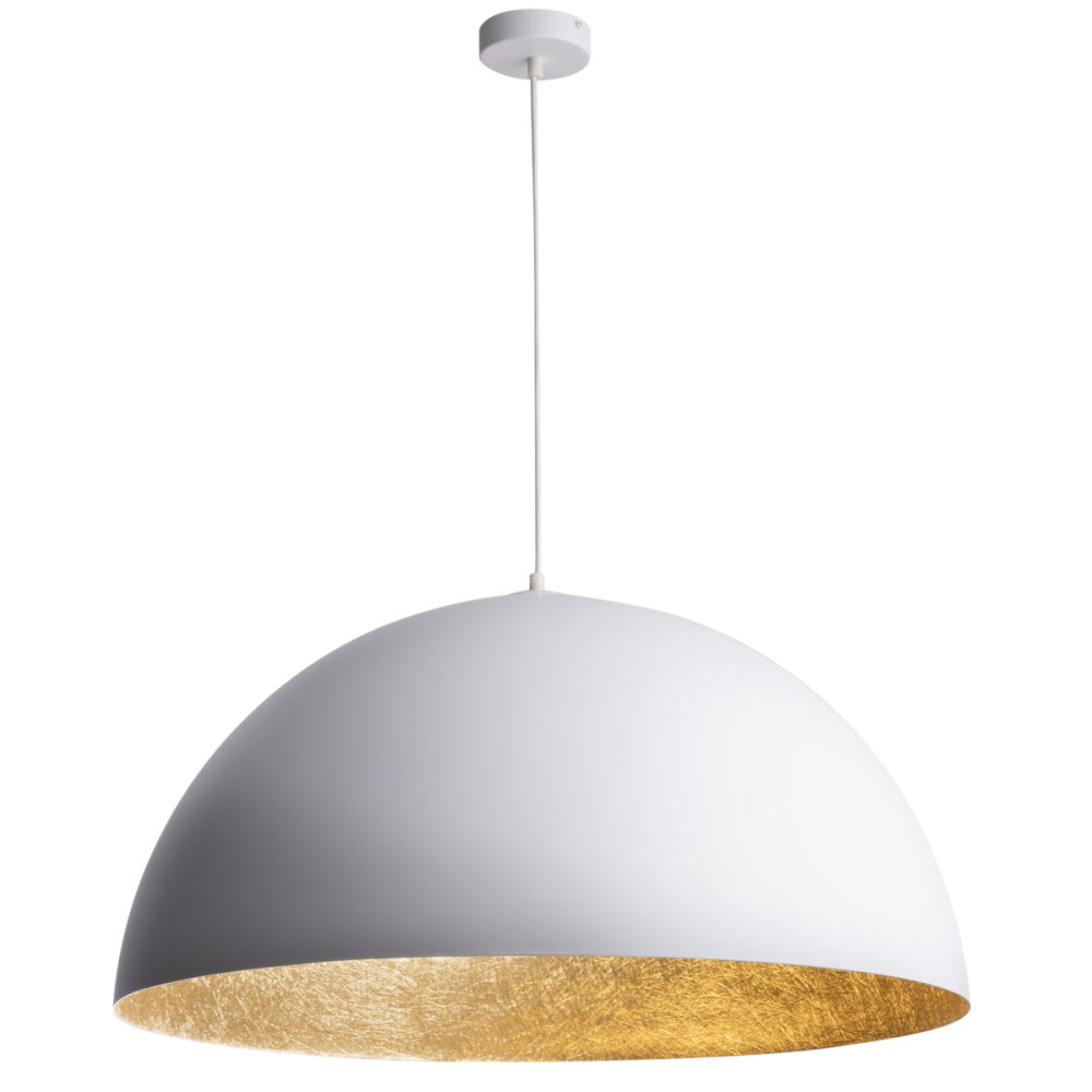 SFERA BIAŁY/ ZŁOTY OPRAWA WISZĄCA 1X E27/ 60W IP20 STAL LAKIEROWANA/ KOMPOZYT