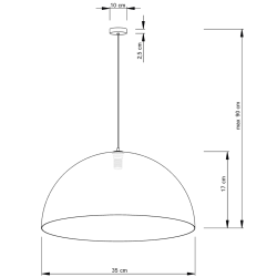 SFERA BIAŁY/ ZŁOTY OPRAWA WISZĄCA 1X E27/ 60W IP20 STAL LAKIEROWANA/ KOMPOZYT