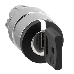 Schneider Electric Harmony XB4 Główka przełącznika 3 pozycyjnego z kluczem 455 z samopowrotem czarna metalowa, ZB4BG7